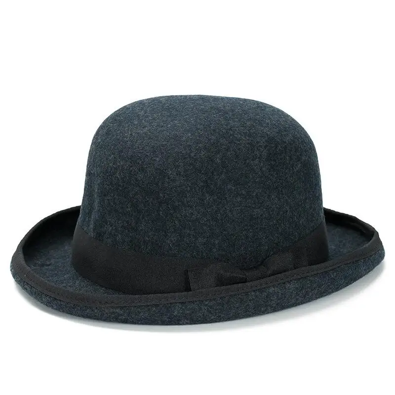 Моды в Париже Для мужчин Шерсть джаз шляпа купол флоппи краев Fedora Hat Черный Серый Винтаж платье Повседневное мужской зима теплая котелок шляпа Кепки