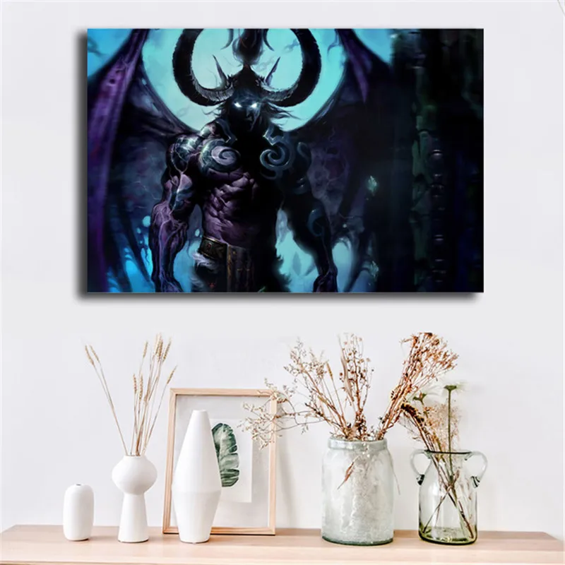 Illidan Stormrage World Of Warcrafts Анимированные обои на холсте, плакаты, печать, настенная живопись, декоративная картина, домашний декор, HD
