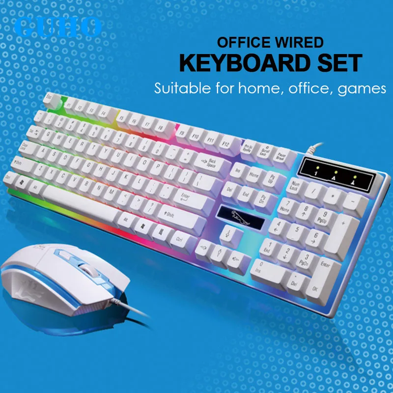 G21 USB игровая клавиатура Мышь Комплект геймера Profesional razer светодио дный игровой