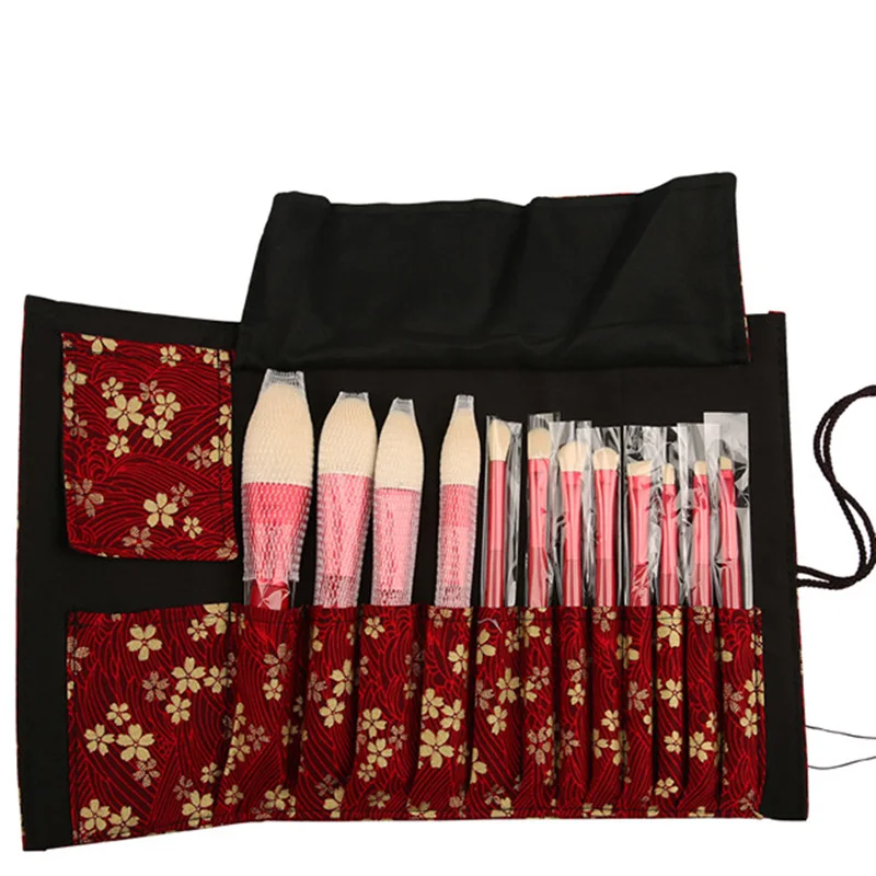 Кисти для макияжа пудра румяна бровей губ тени век набор кистей 12 шт. с сумкой в