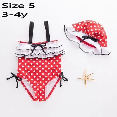 Red Dot 5 Купальный костюм для маленьких девочек, детский купальник, купальник с тигровыми полосками, 2 предмета в комплекте, детский спа-салон, пляжный купальный костюм для девочек, детский купальник - Цвет: Red Dot 5