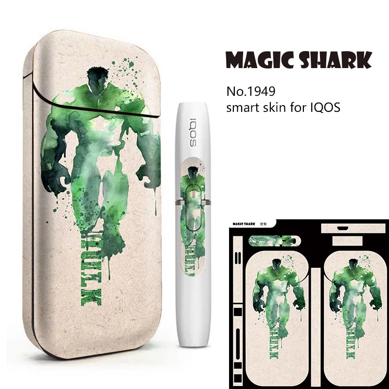 Magic Shark Super Hero Thor Hunk Bat Man E наклейка на сигарету чехол для IQOS 2 4 Plus p|Наклейки
