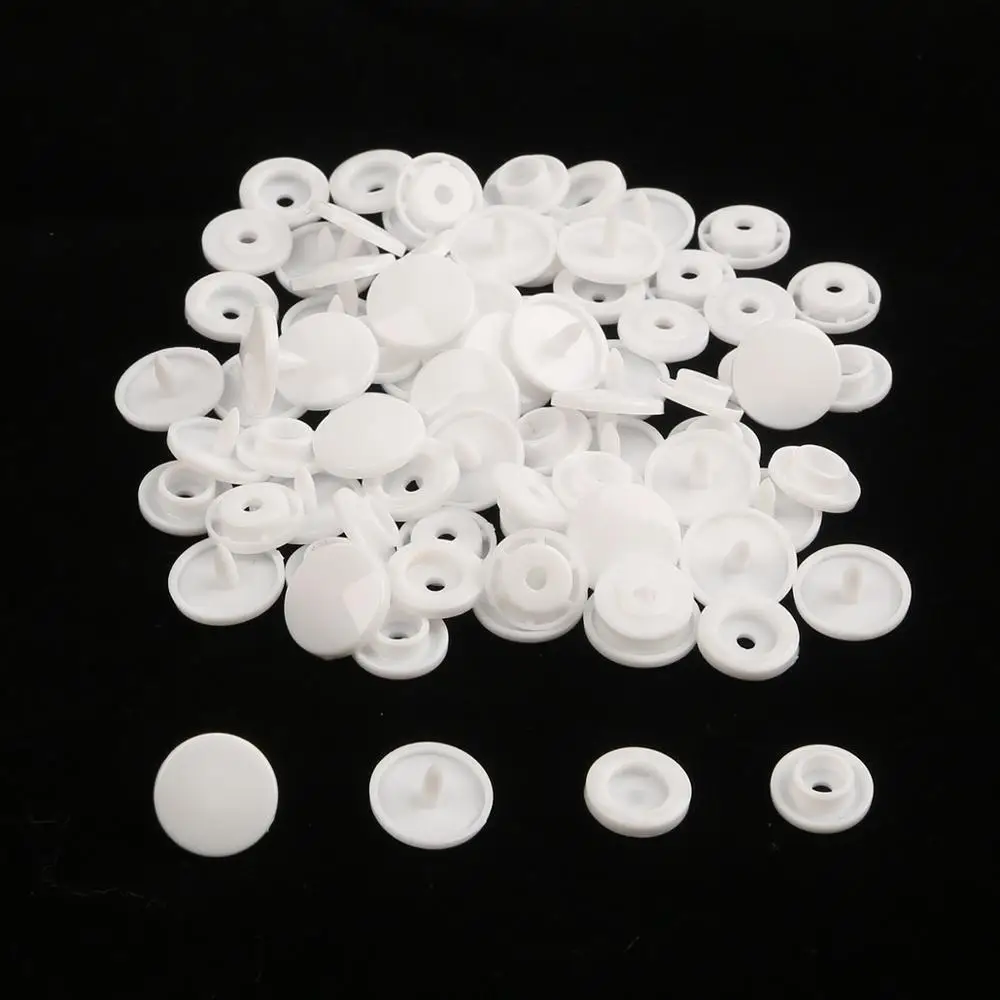 White 20 комплектов KAM T5 12 мм круглые пластиковые застежки кнопки застежки пододеяльник лист кнопка аксессуары для одежды для детской одежды Зажимы - Цвет: White