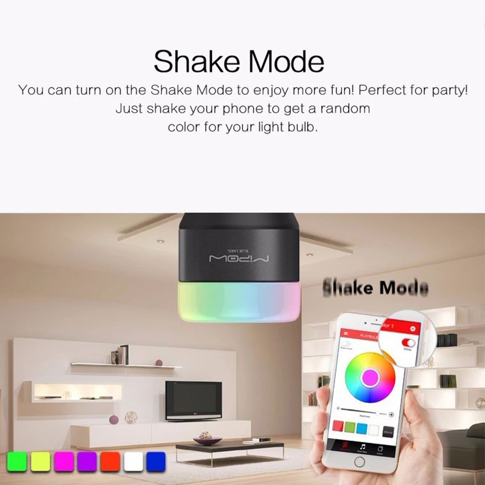 MIPOW BTL201 Bluetooth Smart Светодиодный лампочки приложение смартфон группы управления