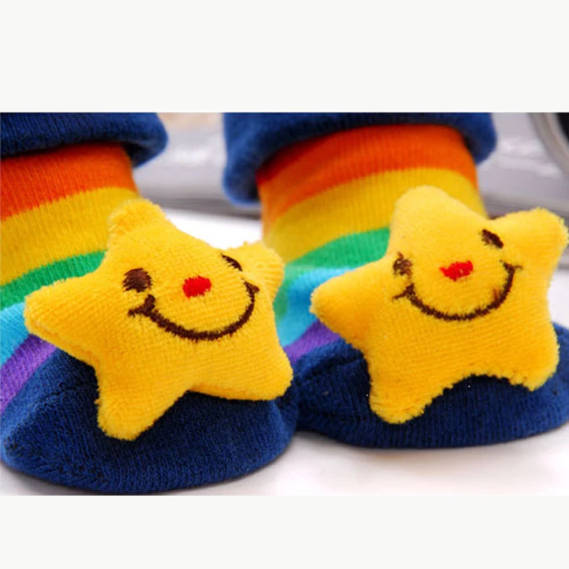 6pair Free Shipping Lovely Cartoon Baby Socks Anti Slip Cotton With Animal Unisex Outdoor Slipper Shoes Newborn 0-9 Month Gift |