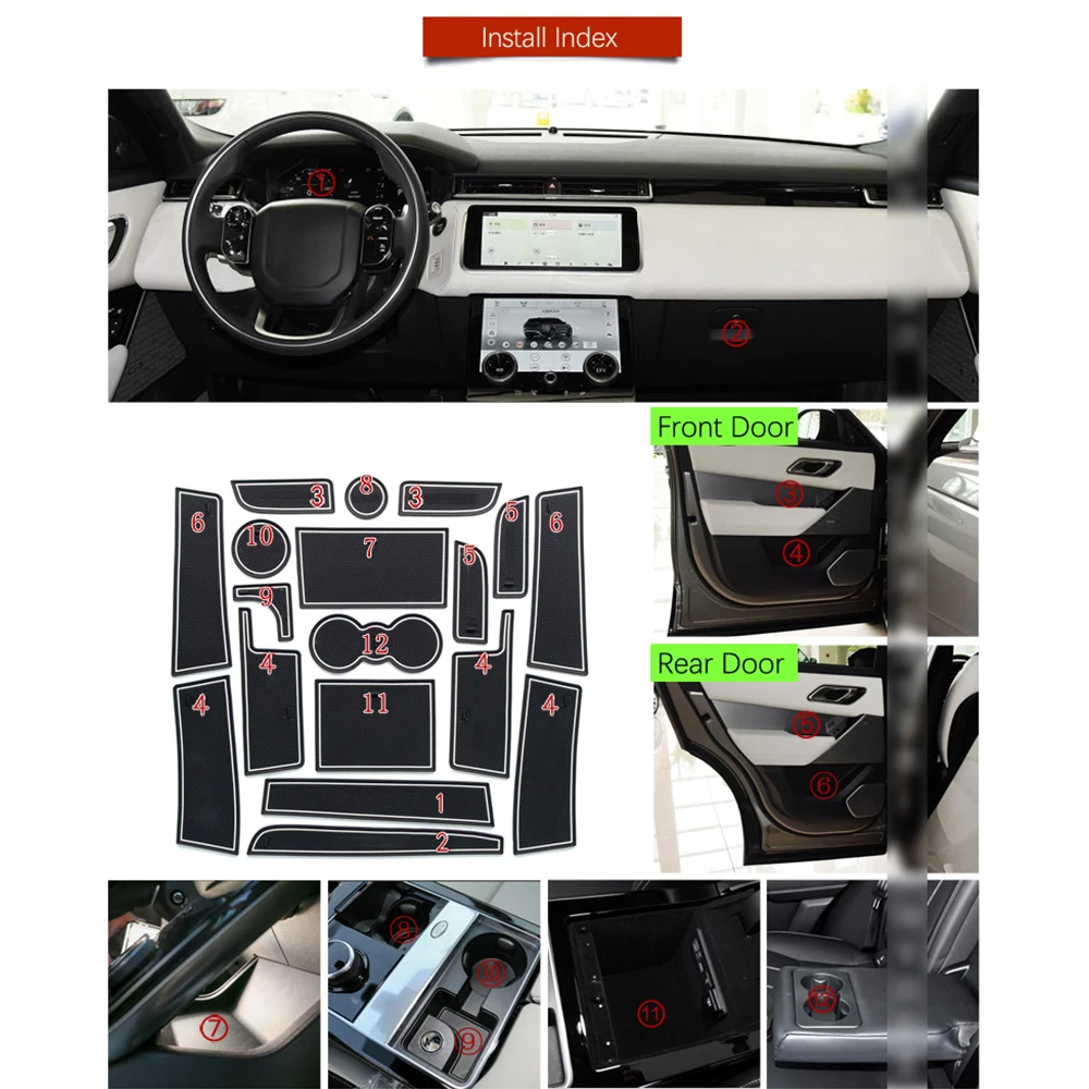 Для Ленд Ровер Range Rover велар (Land 2017 2018 2019 анти скольжения ворота Слот коврик