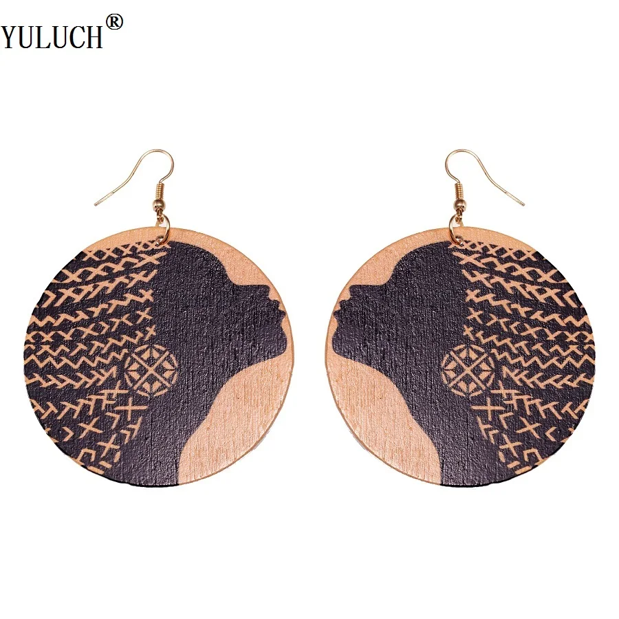 Новый дизайн хорошее качество натуральное Африканское дерево деревянные серьги