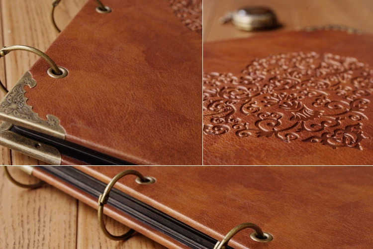 Высококачественные винтажные 25 черных бумажных листов из искусственной кожи