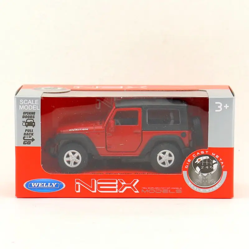 WELLY Toy/Модель литья под давлением/1:36 весы/2007 Jeep Wrangler Ribcon SUV/вытяните заднюю крышку