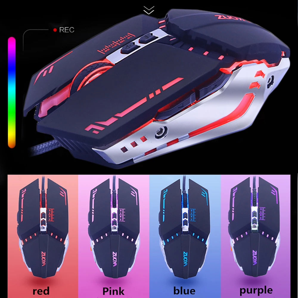 Игровая мышь 3200DPI Регулируемая оптическая светодиодный компьютерная USB