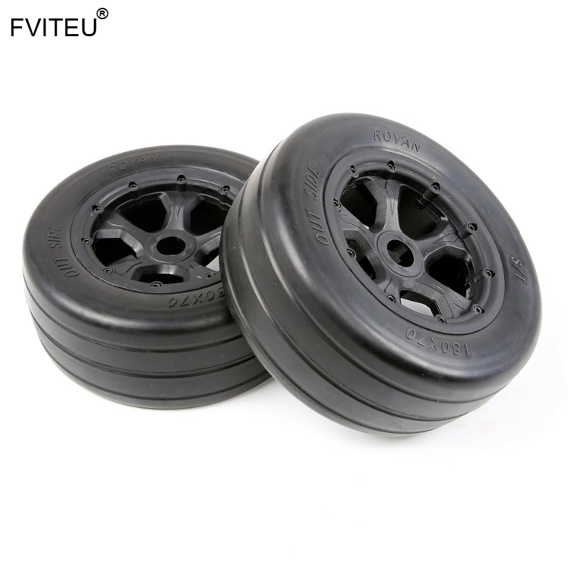 

FVITEU резиновые гладкие колеса шины Набор подходит 1/5 Losi 5ive T Rovan BAJA 4WD/SLT King Motor x2