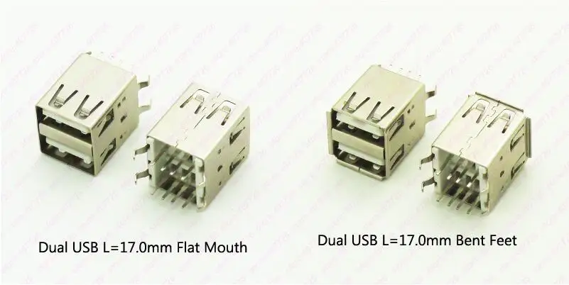 5 шт. двойной разъем USB 4 изогнутые ножки 8 контактный DIP 2 0 гнездо 180 градусов L = 17 мм