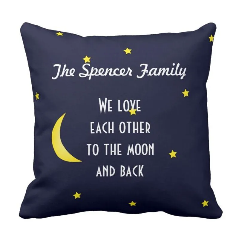 Чехол накладка на подушку с надписью I love you to the moon and back|pillow case|throw pillow casespillow case |