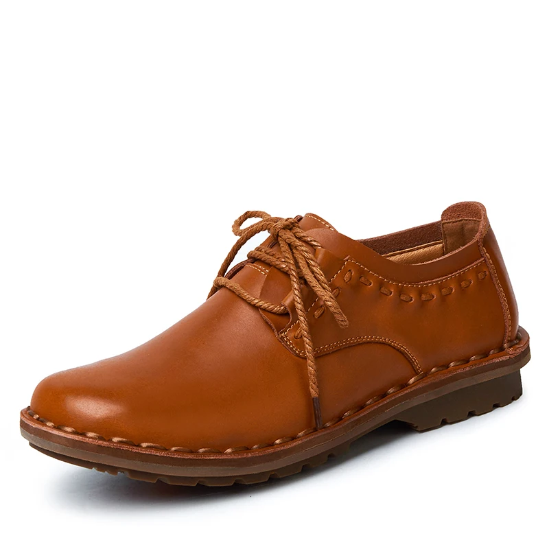 

2021 New Handmade Genuine Leather Men Shoes Spring Flat Men Casual Shoes Original Brand Zapatos Hombre 3 Colors