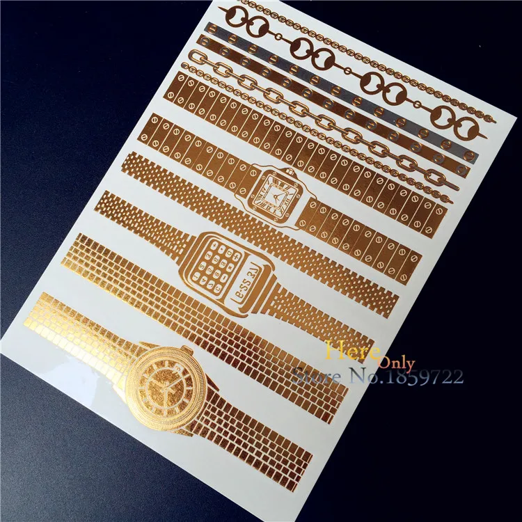 НОВЫЕ одноразовые золотые металлические наклейки для татуировки мужчин и женщин