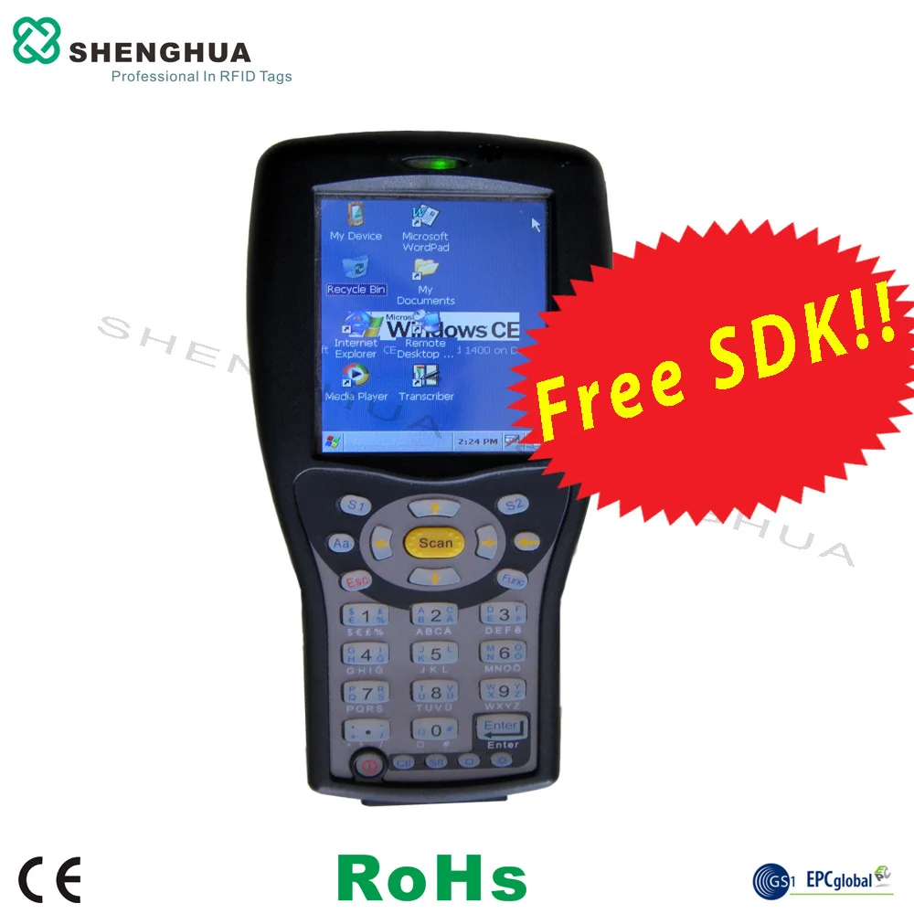 Портативный сканер штрих-кодов SDK UHF RFID со сканером отпечатков пальцев для