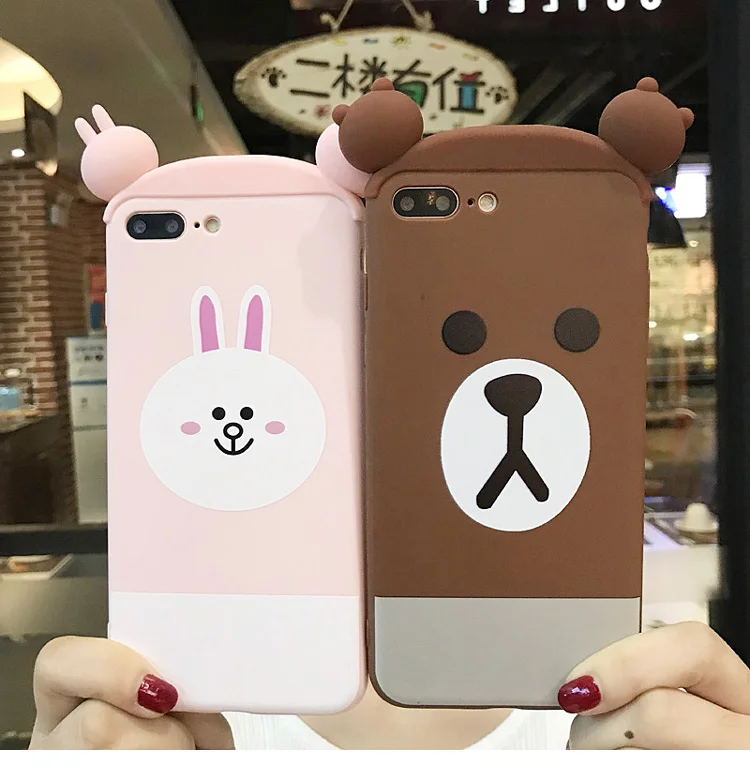 Для iphone 8 3D курица Салли медведь чехол-Кролик для X 7 plus 6 S/6 S обруч волос Мягкий