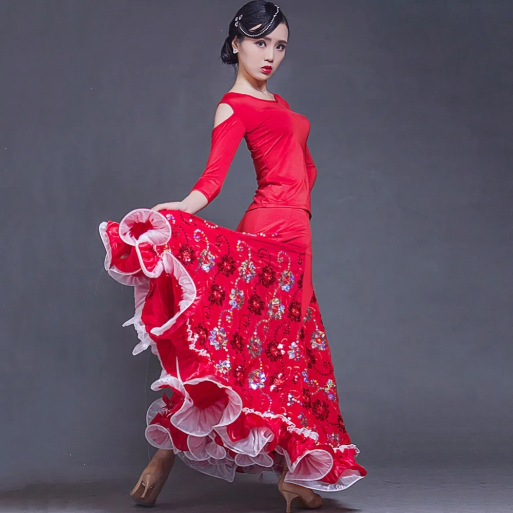 Хорошая распродажа женские юбки для бальных танцев Красивая цветная