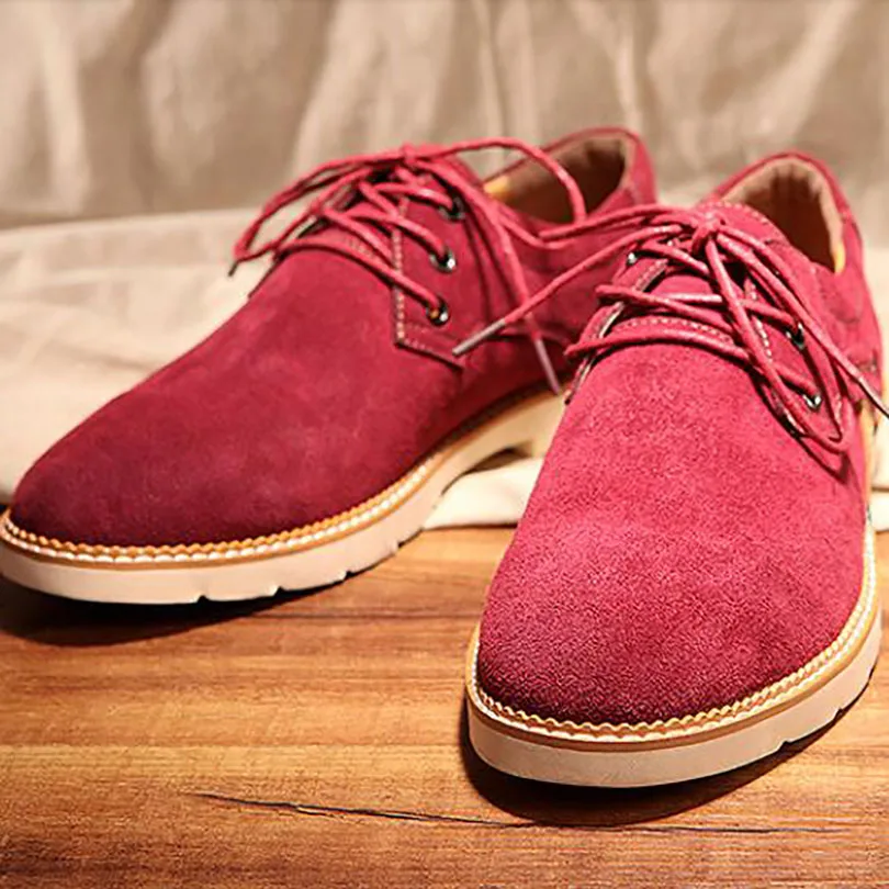 New Summer Casual Shoes Fashionable Gentlemen's British Retro Suede Size 7-13 Wine Red khaki Wear-Resisting Leisure | Обувь