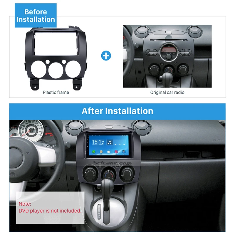 Комплект сменных рамок Seicane для автомобильной стереосистемы 2010 Mazda 2|Панели| |