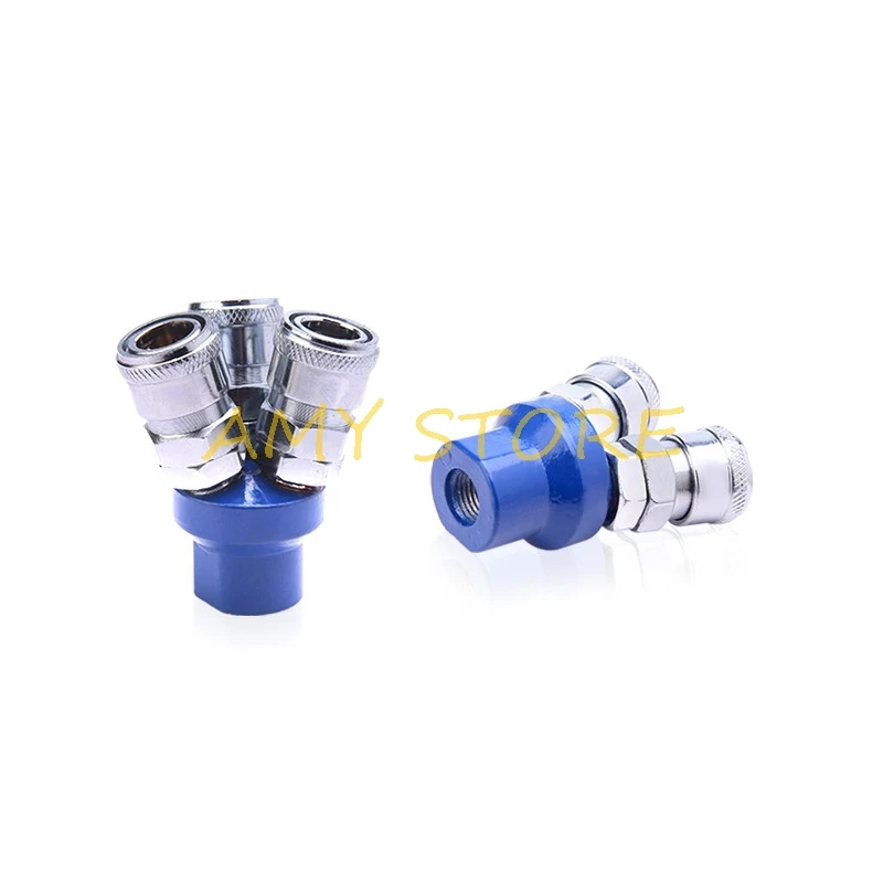 Pneumatic Compressor Fittings 1/4&quot BSPP Female 2 Way Or 3 Output Air Hose Quick Coupler Socket Connector SMV SMY | Обустройство