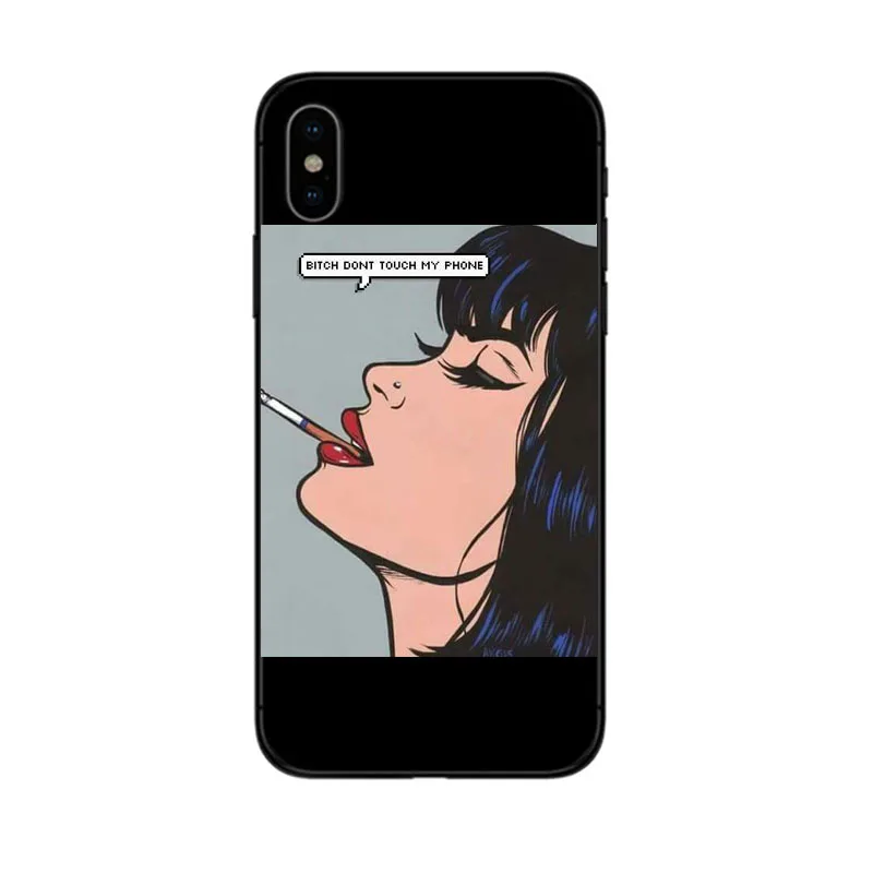 BLACK TPU MYPHONE Melanin Poppin черный женский художественный черный мягкий чехол для телефона iPhone 6 6 S 7 8 Plus 5 5S SE 10 X XR XS MAX curly hair shell - Цвет: BLACK TPU MYPHONE