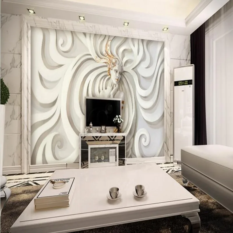 Wellyu пользовательские большие фрески рельефные трехмерные скульптуры Красота 3D