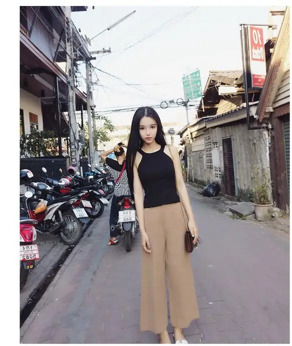 18 Летний Новый Модный женский вязаный жилет короткий дизайнерский топ майка без