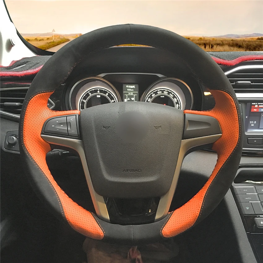 MEWANT черная натуральная кожа модель MG5 MG 5|car steering wheel cover|steering coverwheel cover |