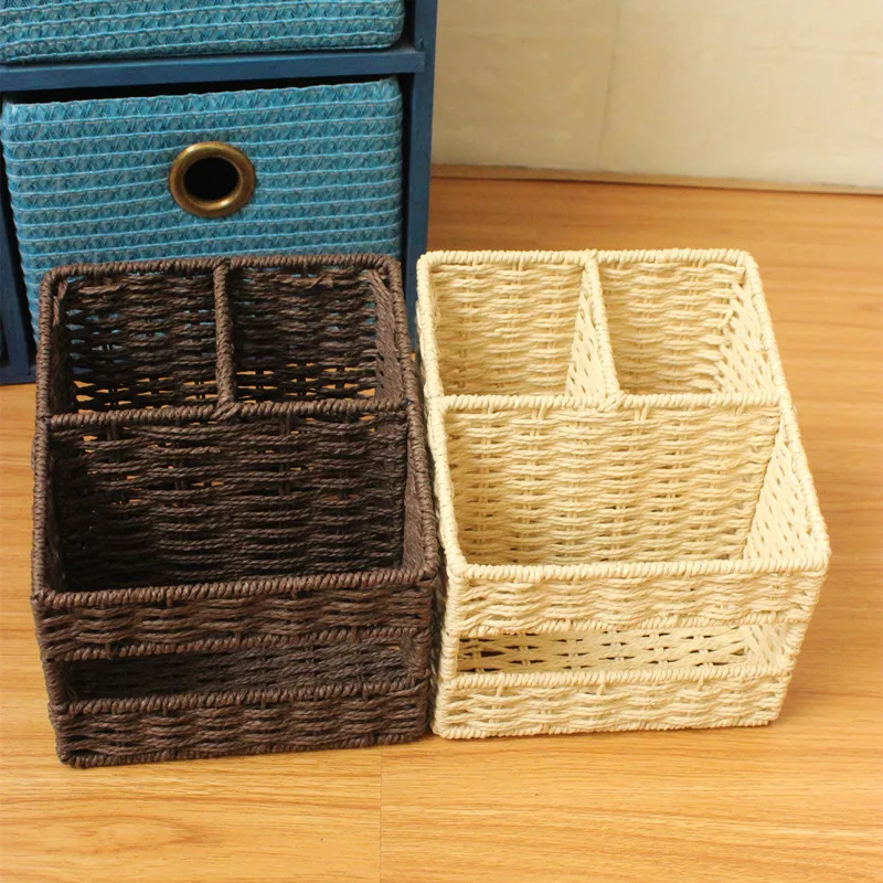 Экологичный плетеный ящик для хранения пультов дистанционного управления