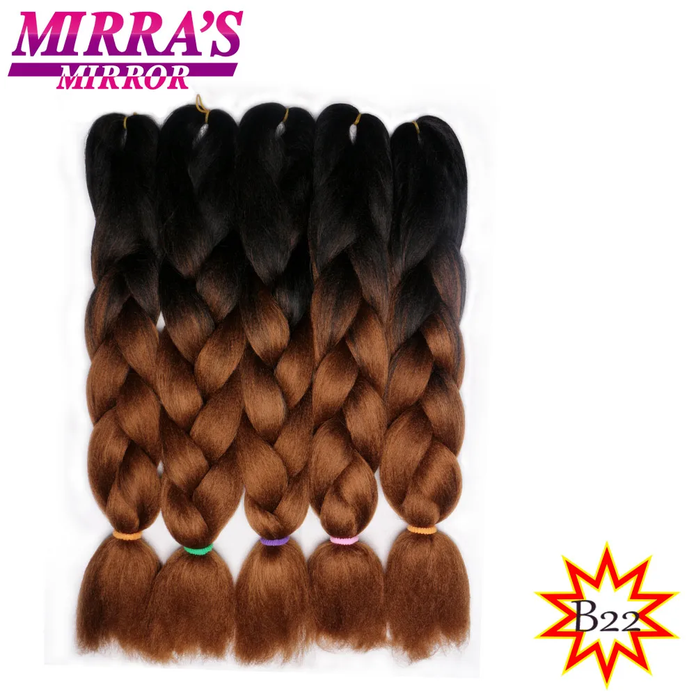 Mirra's Mirror Jumbo Вязание косичками волосы Омбре плетение синтетические накладные волосы наращивание волос для косичек 24 дюйма 100 г/упак - Цвет: 4/30HL