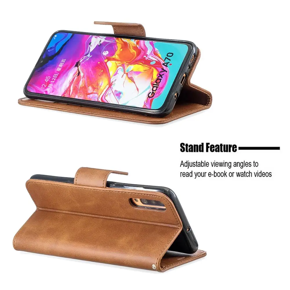 Роскошный чехол для телефона Samsung Galaxy A10 A20 A30 A40 A50 A70 кожаный флип кошелек A10E A20E