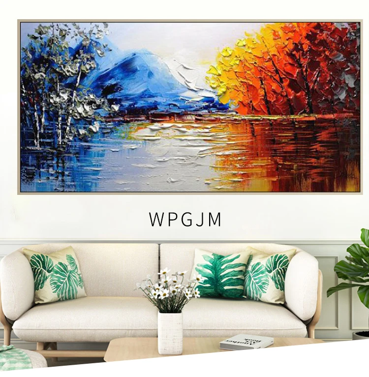 

Handmade Modern Abstract Landscape Painting On Canvas Wall Art Pictures For Live Room Home Decor Paintings Unframe
