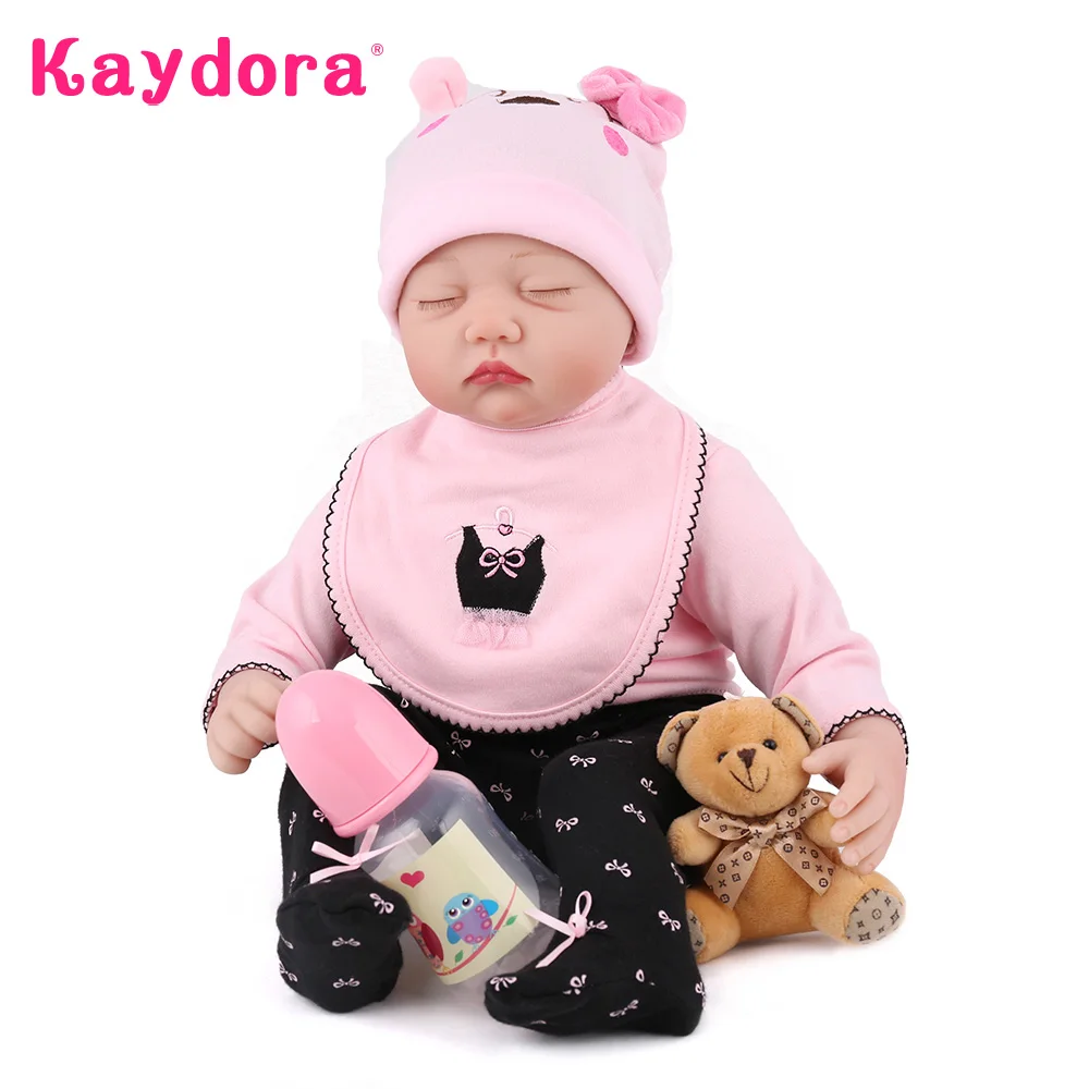 

22 Inch Alive Silicone Reborn Dolls 55cm Sleeping Dolls Play Toys Handmade Realistic Menina Playmate Toddler Kids Birthday Gifts