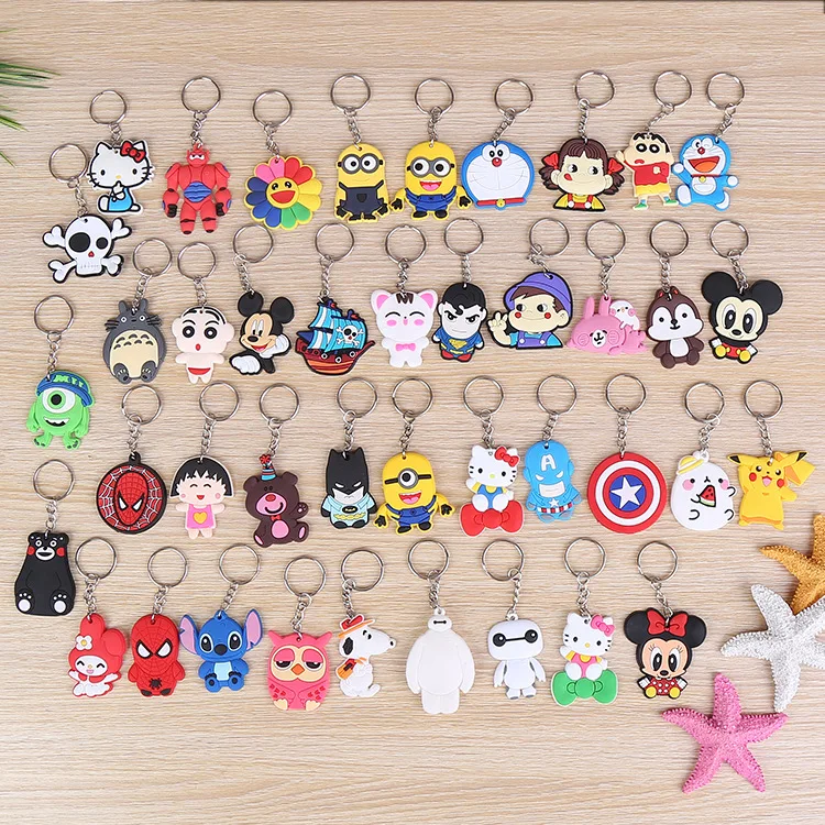Random Mixed Design 20 шт. Мягкая подвеска с супергероями мультфильмов+ автомобильный брелок для ключей, брелок для ключей/подвеска, подарок для детей, вечерние подарки - Цвет: Random Mixed Design