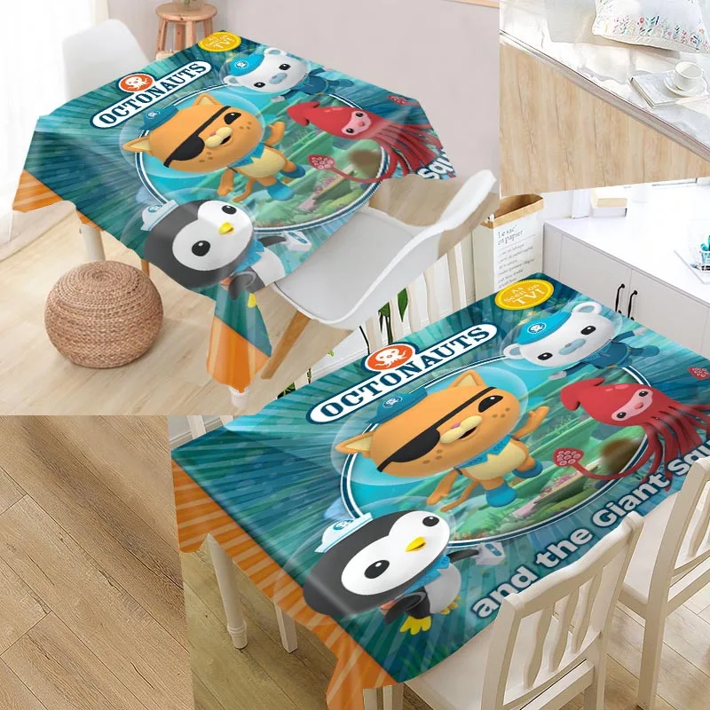 Скатерть для стола Octonauts прямоугольная водостойкая маслостойкая квадратная под