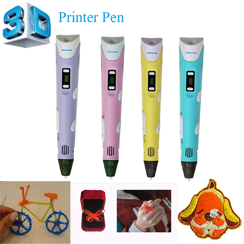 

3d-ручка для 3D печати, яркий цвет, светодиодный дисплей, экран бесплатно, 5 м, 10 цветов, ABS Филамент, 3D-принтер, ручка