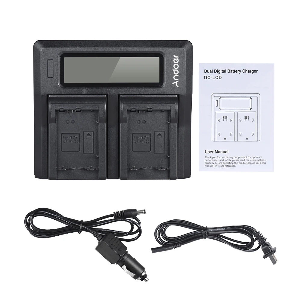 Andoer NP FW50 NPFW50 Двухканальное зарядное устройство для цифровой камеры Sony