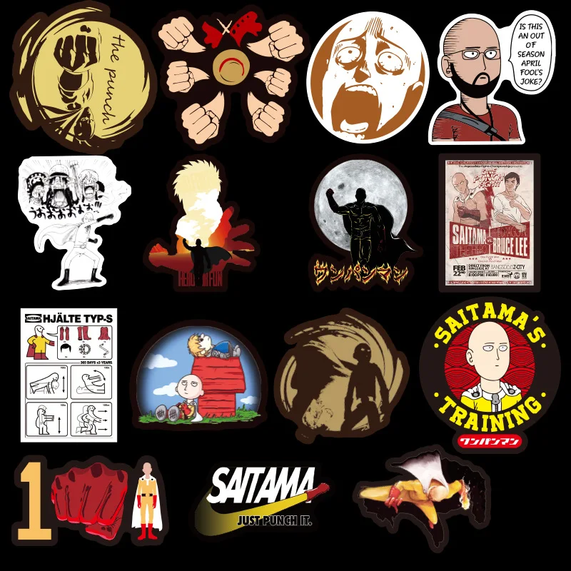 70 шт. Аниме ONE PUNCH MAN saiтама наклейки для ноутбука ПК скейтборда велосипеда