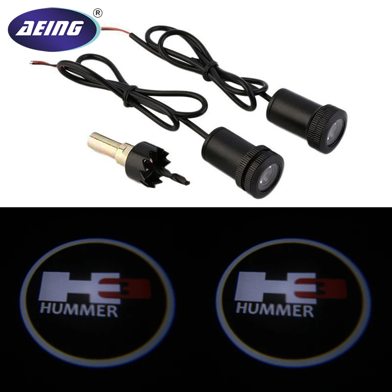 Aeing 2 шт для Hummer H3 Ghost Shadow логотип Добро пожаловать белый светодиод для автомобиля свет двери лазер вежливое скольжение проектор логотип эмблема лампа