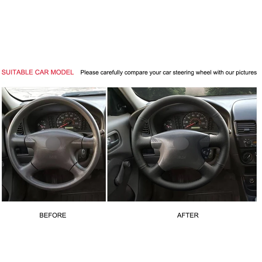 Прошитая вручную черная искусственная кожа для Nissan Sentra 2000 2001 2002 2003 2004 2005 2006|Чехлы