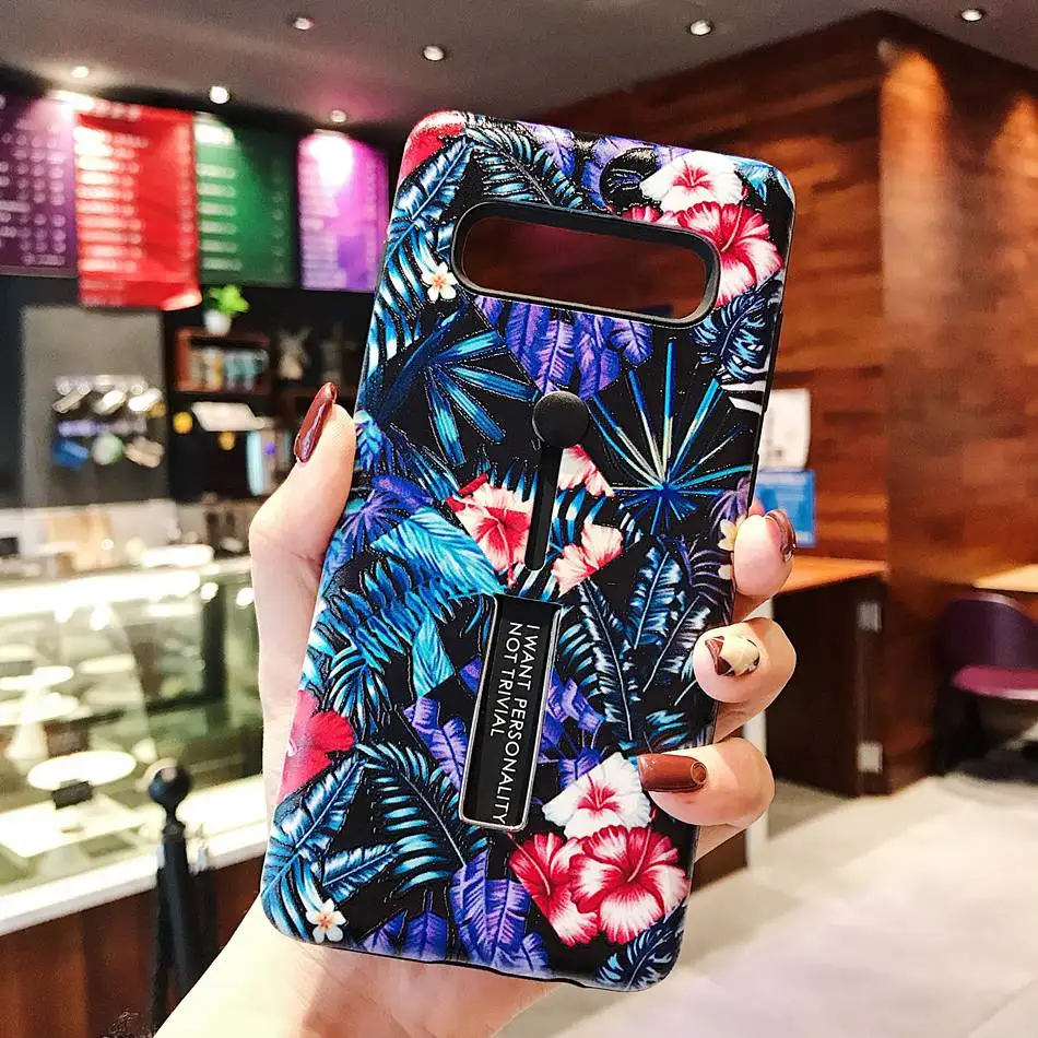 Чехол для Galaxy S10 Plus модный винтажный Эластичный Силиконовый чехол с цветами и