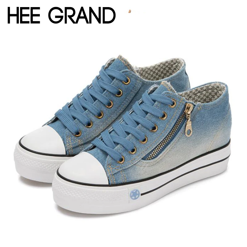 HEE GRAND/2018 Новая модная женская обувь на плоской подошве джинсовая повседневная