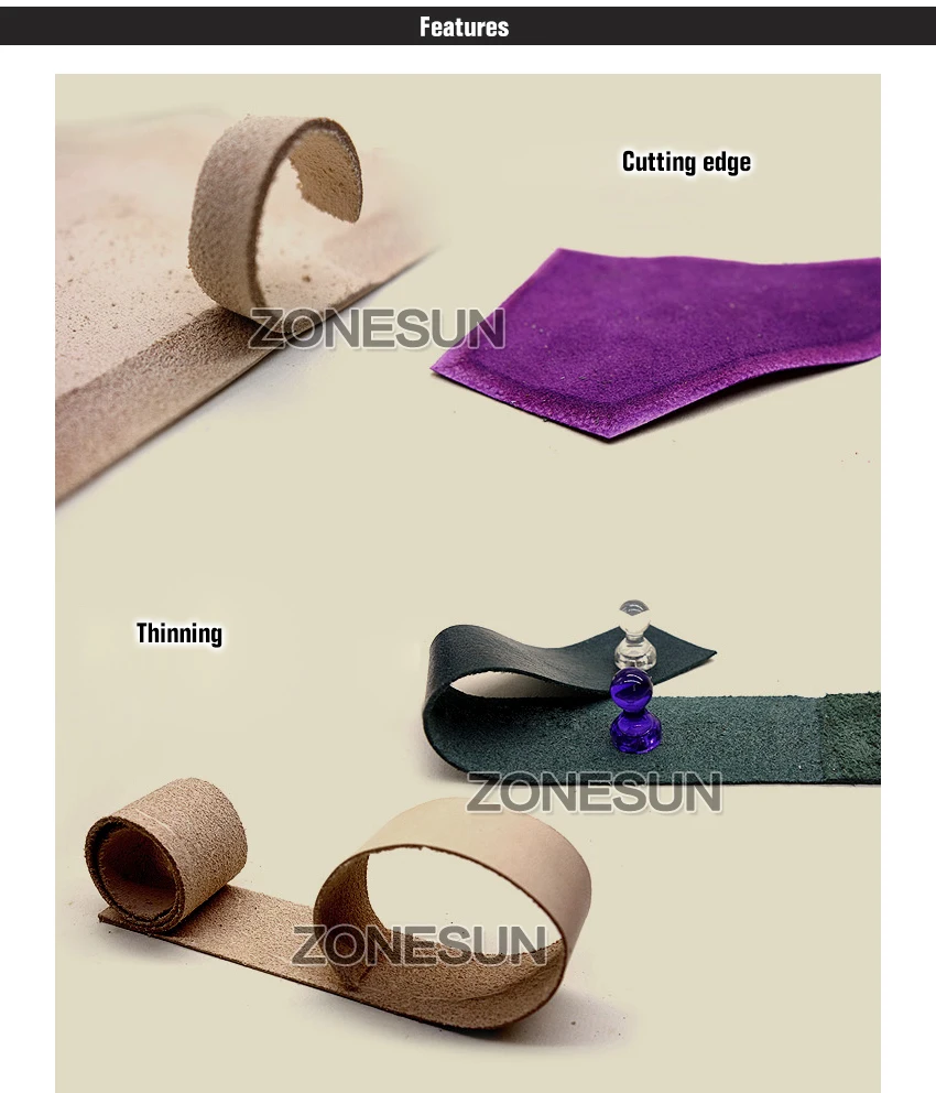 ZONESUN кожа Skiver кожуры инструменты Овощечистка DIY Быстрый Лопата кожи машина кожа сплиттер пилинг кожаный край Skiver