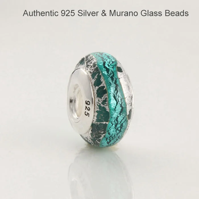 Подходит для браслетов Pandora бусины из муранского стекла серебро 100% 925 пробы