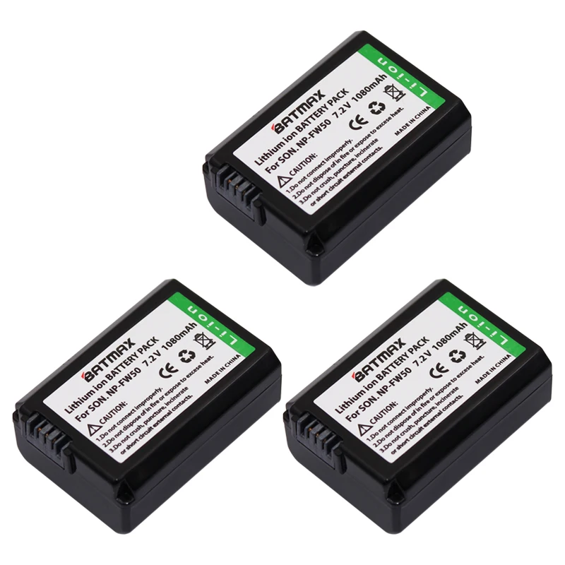 Двойное USB зарядное устройство и высокая Емкость NP FW50 батареи (3 Pack) для Sony Alpha 7 7R II
