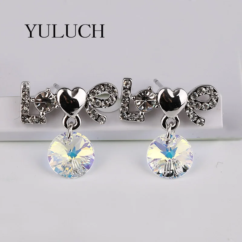 Женские винтажные серьги в форме сердца с кристаллами | Украшения и аксессуары