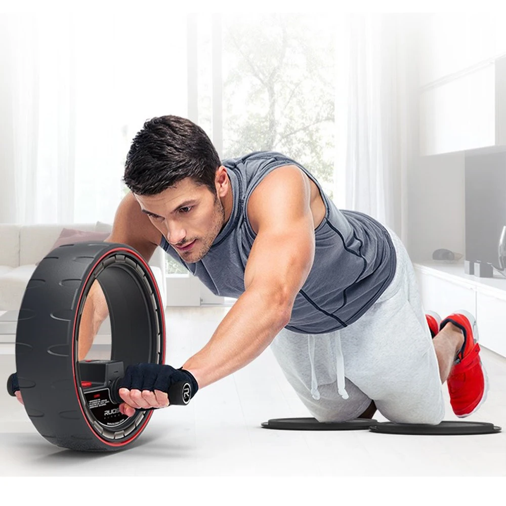 Роликовый ролик AB с электронным счетчиком, тренировочное колесо для брюшного пресса, оборудование для упражнений, Pefect для мужчин и женщин ...