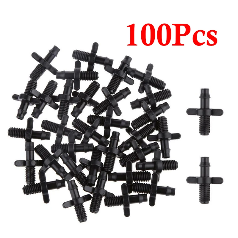 Connector Irrigation New Barbed Double 100pcs Way System For 6mm Drip Hose | Дом и сад