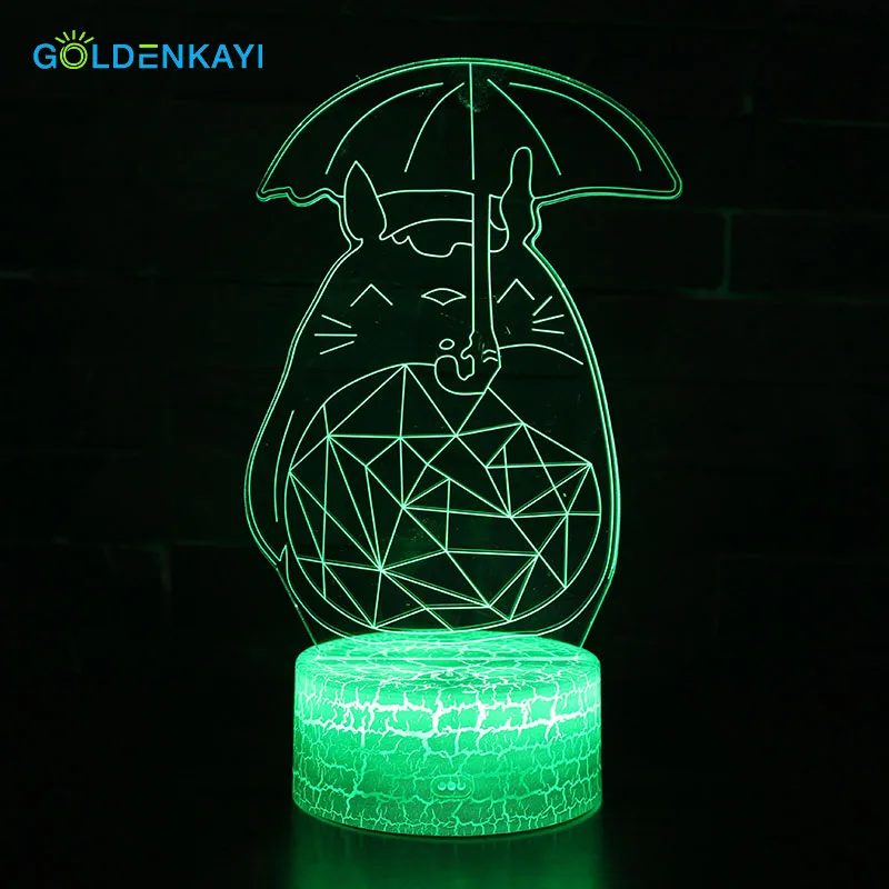 3D Totoro LED Оригинальное ночное освещение атмосферная лампа Мультяшные игрушки